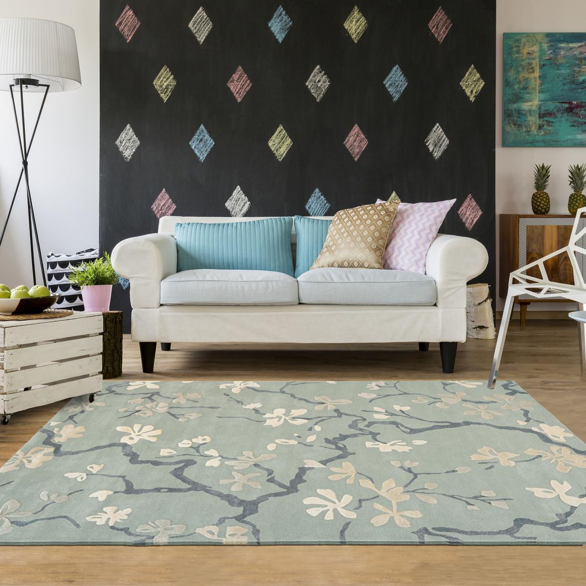 Tapis salon et chambre fait à la main en laine motif floral XEIL