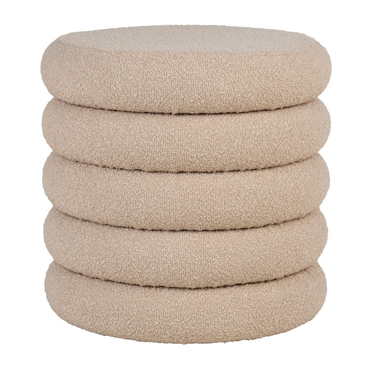 Marely - pouf - en tissu bouclette - Beige