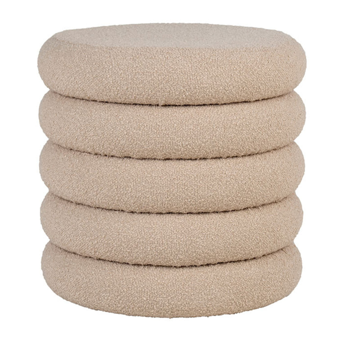Marely - pouf - en tissu bouclette - Beige