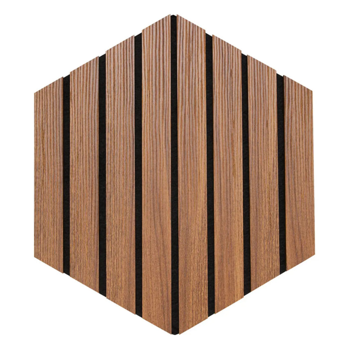 Lot de 3 panneaux décoratifs Colva effet noyer fond noir 30x26cm