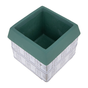 Vaso Casetta 16X16Xh.14 Cm - Pezzi 3 - 16X14X16cm - Colore: Bianco - Bianchi Dino - Decori Casa E Complementi