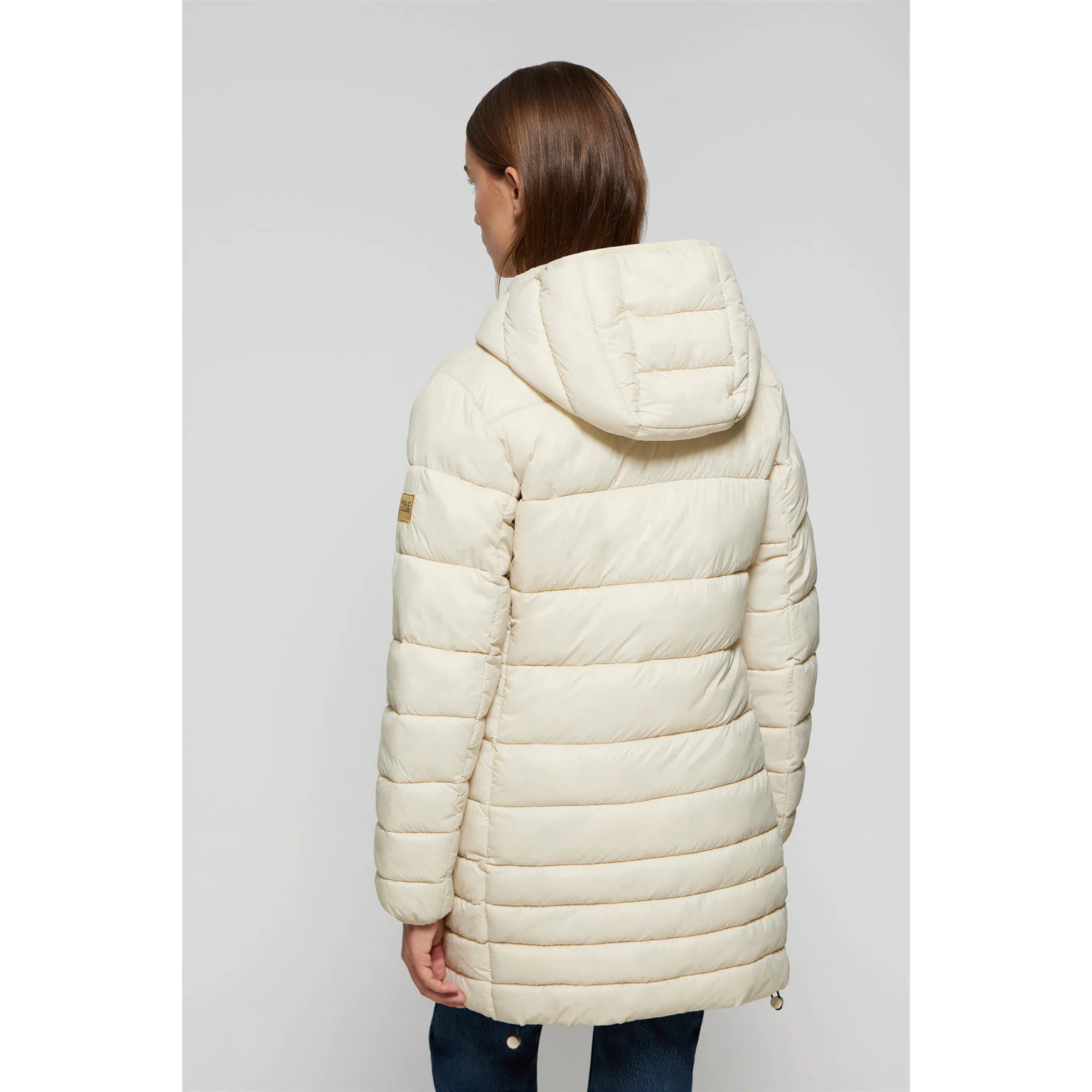 Cappotto Corinne beige ultralight con cappuccio e logo Polo Club