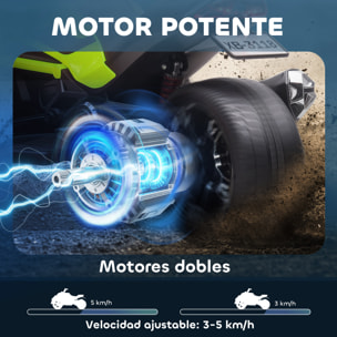 Quad Eléctrico para Niños 12V, Quad para Niños de 3-8 Años, con 2 Motores, Velocidad hasta 5â€¯km/h, 3 Ruedas, Sistema de Suspensión, Faros, Bocina, Música, USB, Verde
