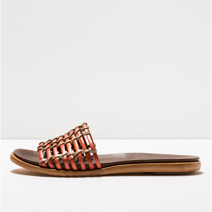 Sandalias S919 BRAIDED BROWN-CORAL / AURORA color Brown-coral