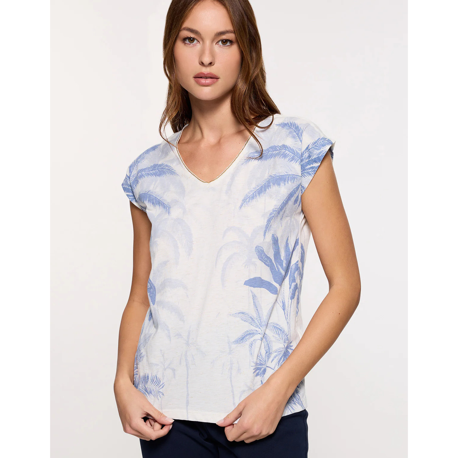 Camiseta Manga Corta Azul - Leaverna