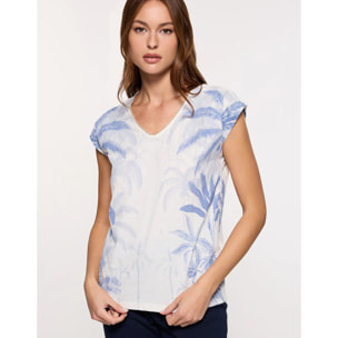 Camiseta Manga Corta Azul - Leaverna