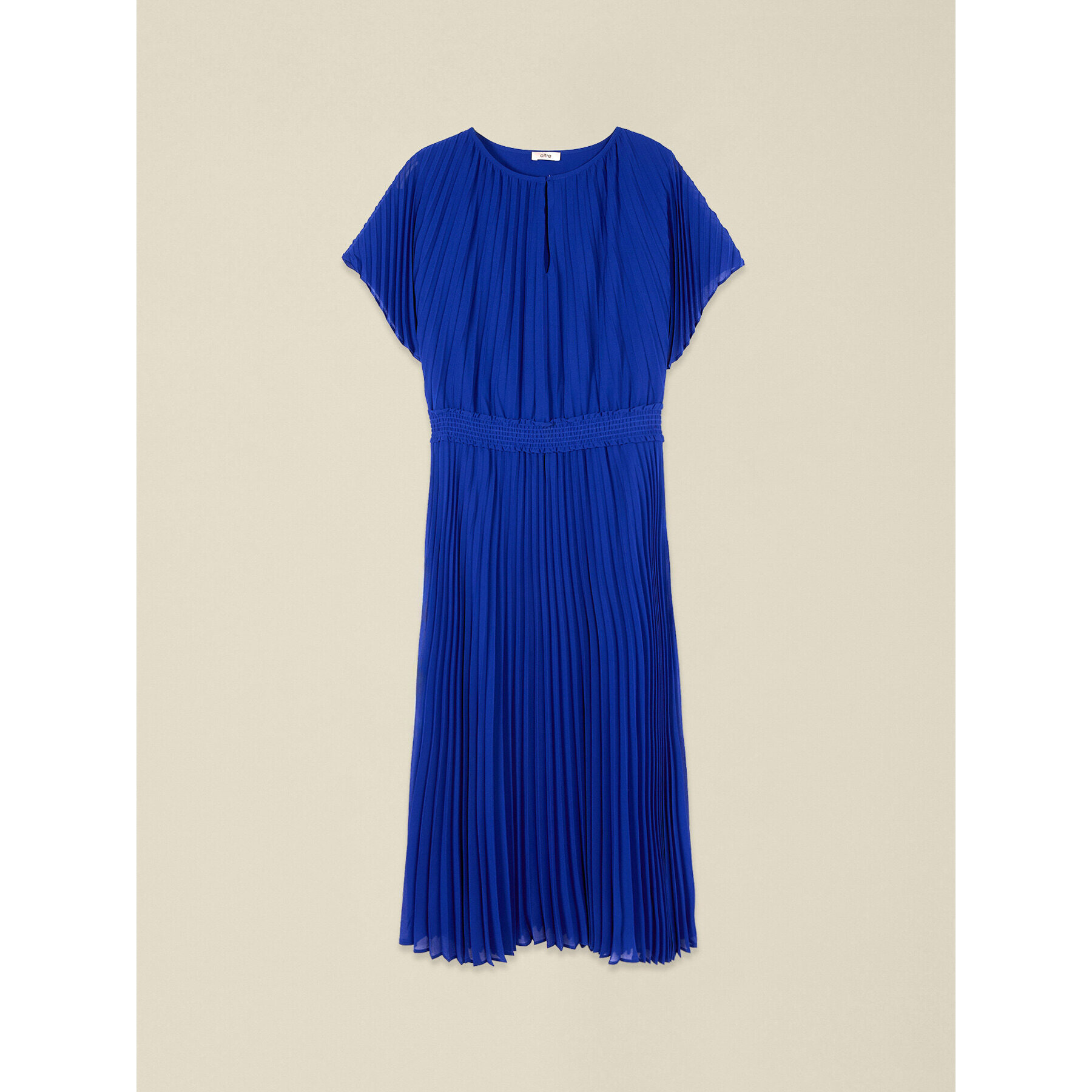Oltre - Vestito midi in georgette plissé - Blu