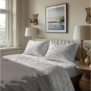Completo letto in flanella clorofilla beige flanella 100% cotone