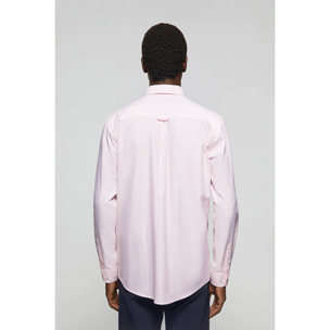 Camicia Oxford a righe rosa con logo Rigby Go