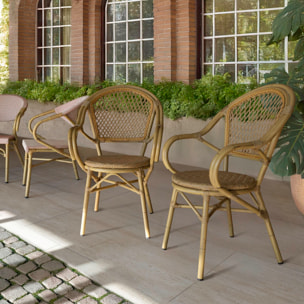 Lot de 2 fauteuils de table extérieur en rotin synthétique CAPRI