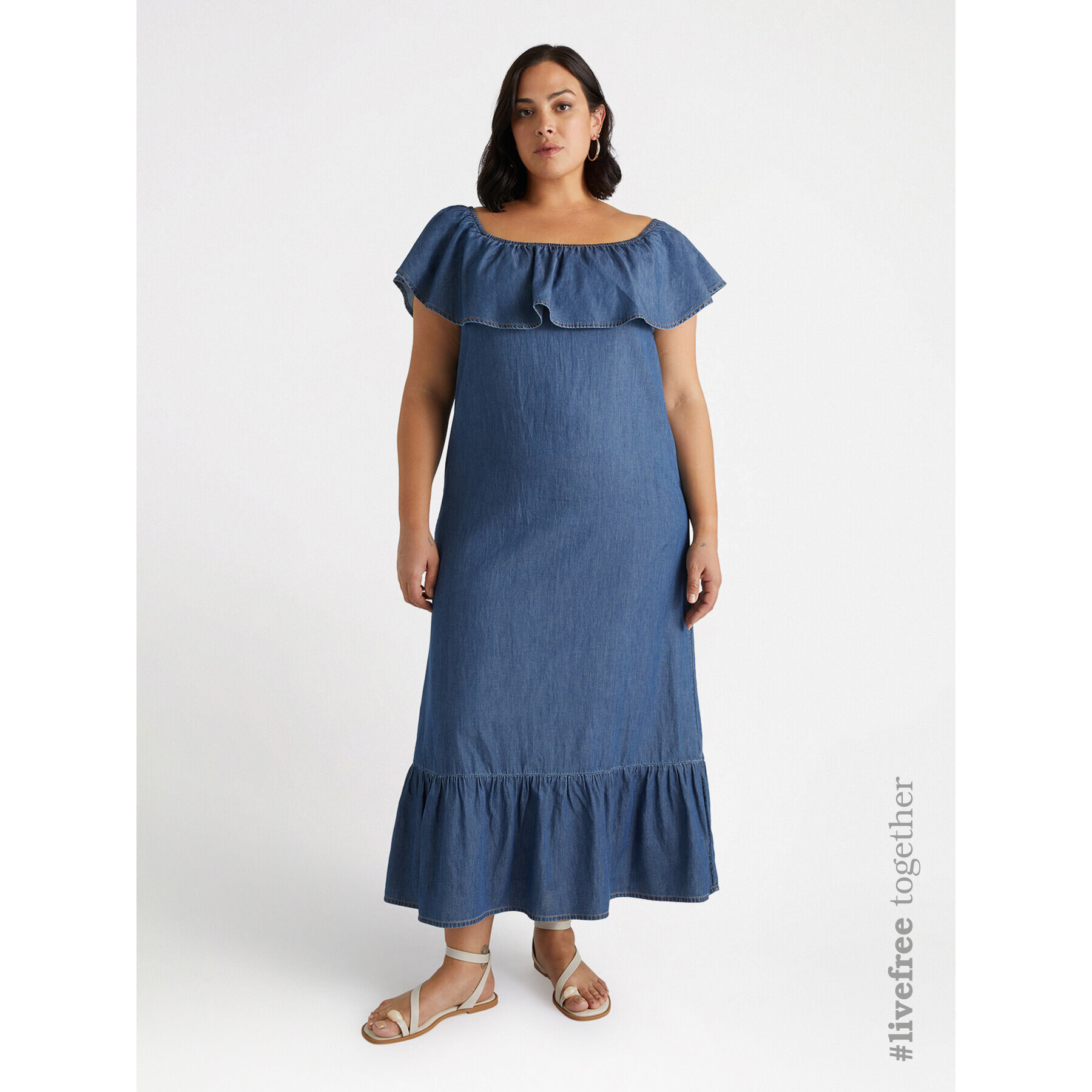 Fiorella Rubino - Vestito lungo in denim - Blu