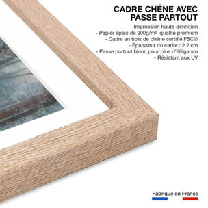 Affiche paysage de glace et de feu Affiche sous cadre bois