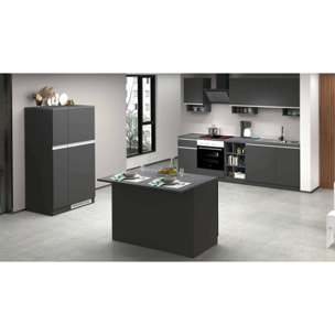 Cucina completa Dancelott, Set da cucina modulabile, Cucina componibile con più elementi, 100% Made in Italy, Antracite e Ardesia