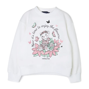 Sudadera de Niña Blanca en Glitter