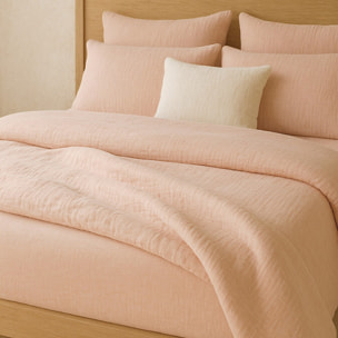 Paire de Taies d'oreiller gaze de coton lavé rose lotus