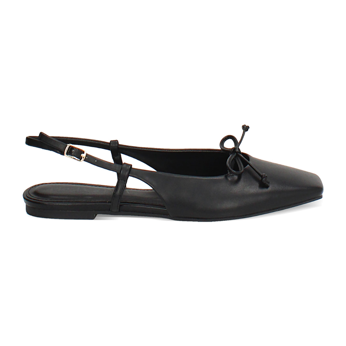 Ballerine slingback donna nere con punta quadra