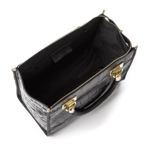 Catena Bolso tote Mujer.Piel auténtica Gamuza Grabado Cocodrilo Grande