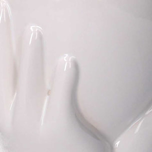 Portavaso in ceramica mani bianco cm10,5x9,5h13,7