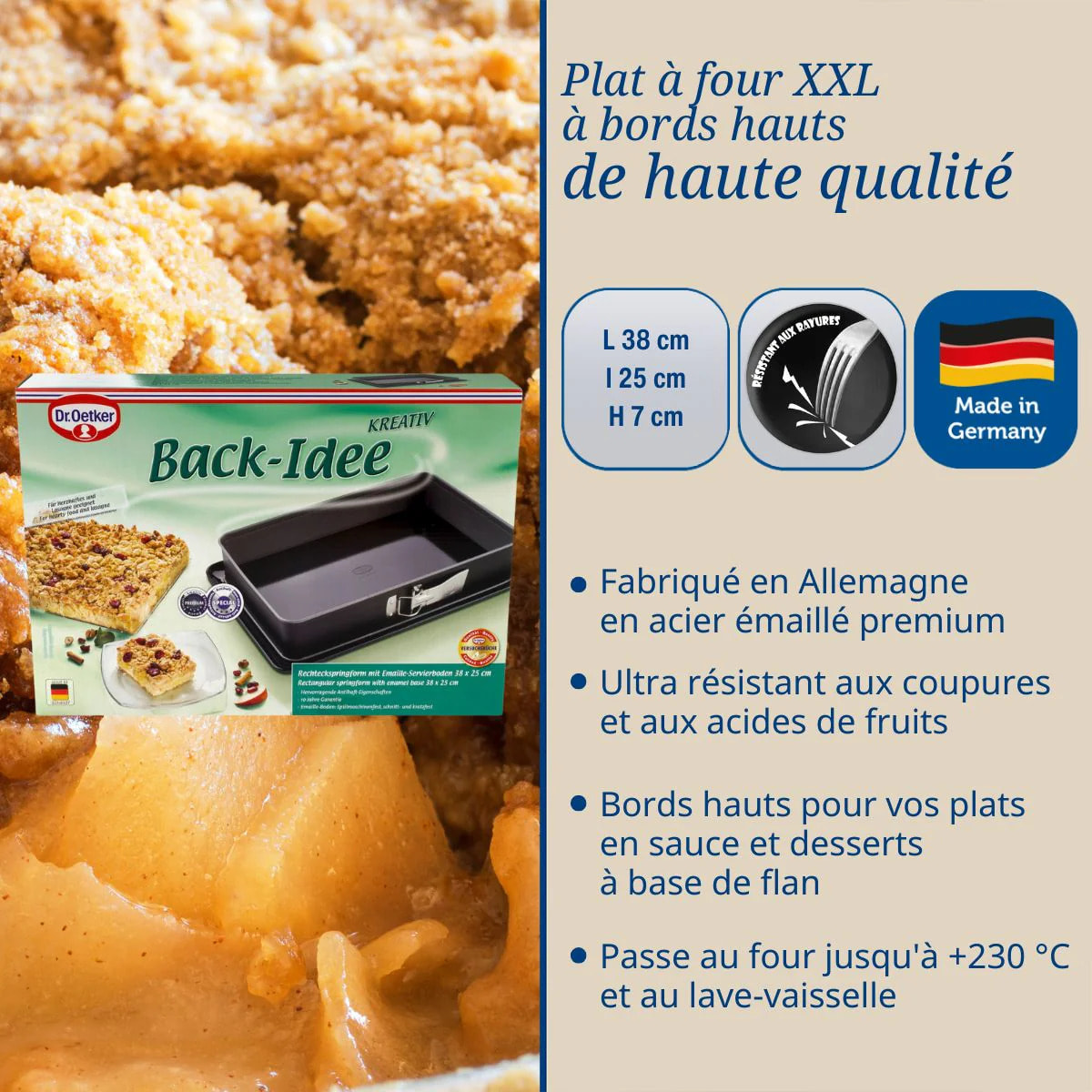 Moule à gâteau et plat four 38 x 25 x 7 cm Dr Oetker Back-Idee Kreativ