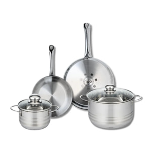 Ensemble de 2 Poêles de cuisson 24 et 28 cm et 2 faitouts 16 et 24 cm Elo Profi Brillant