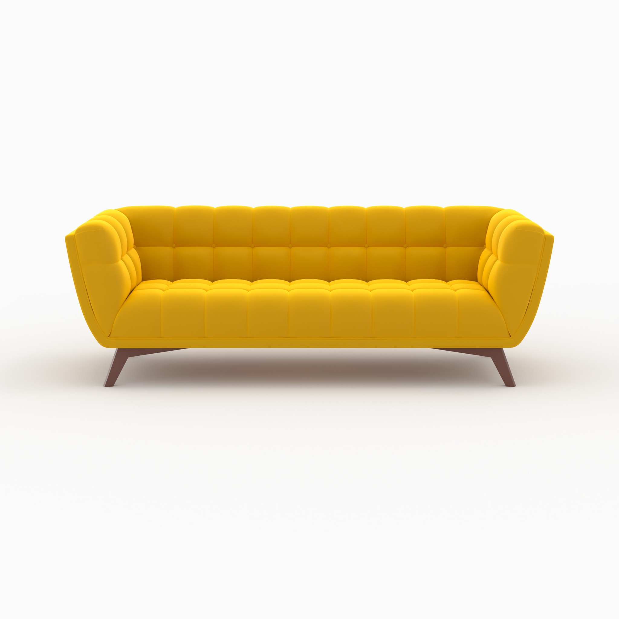 Ensemble canapé et fauteuil en velours jaune 4 places - Mona
