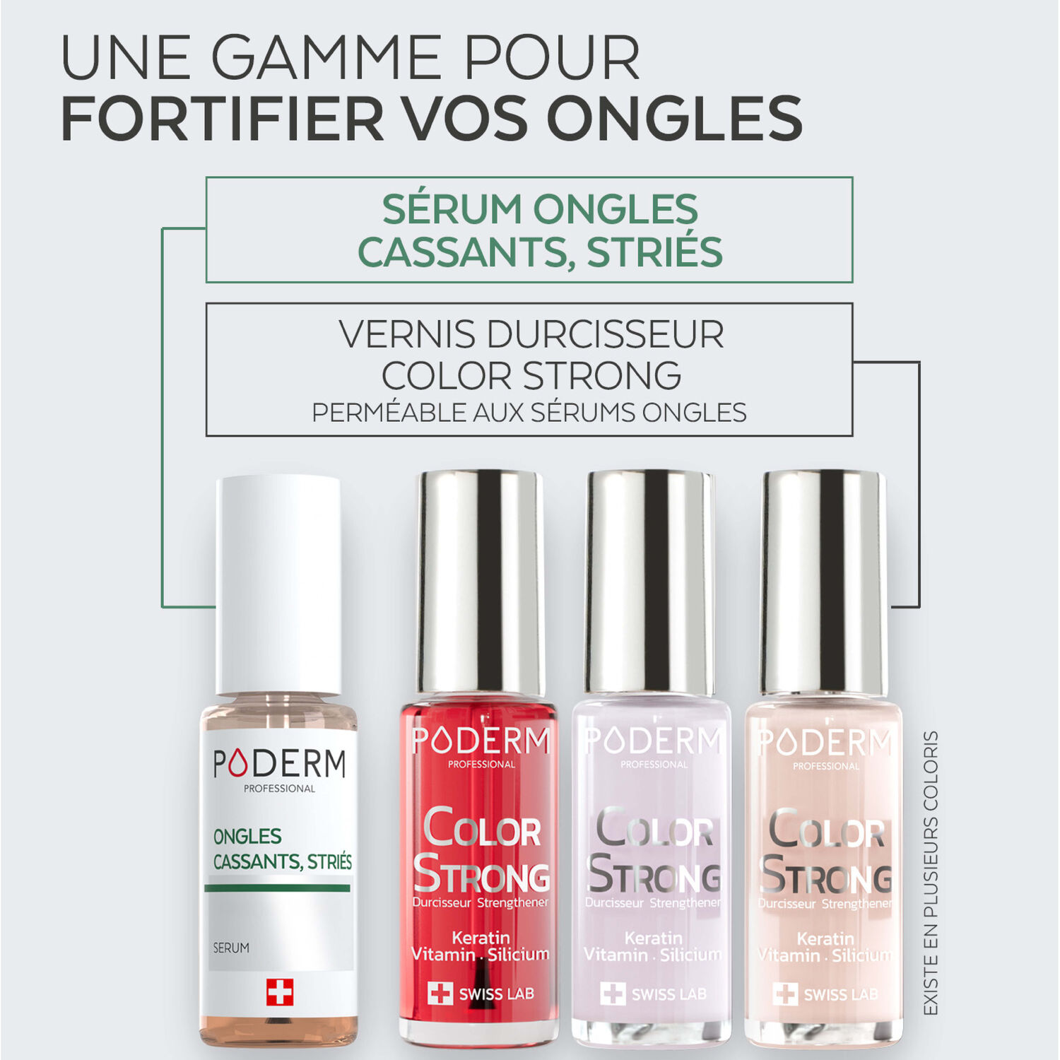 Color Strong - Vernis Durcisseur Kératine, Vitamine & Silicium Gloss Éclat