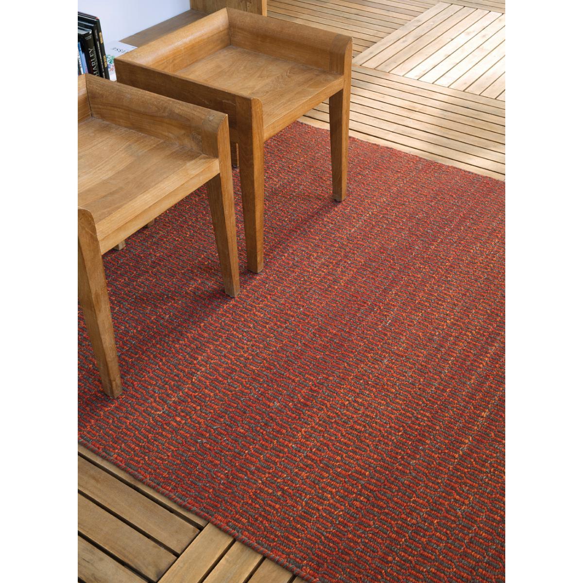Tapis kilim fait main en laine motif faux uni REBI