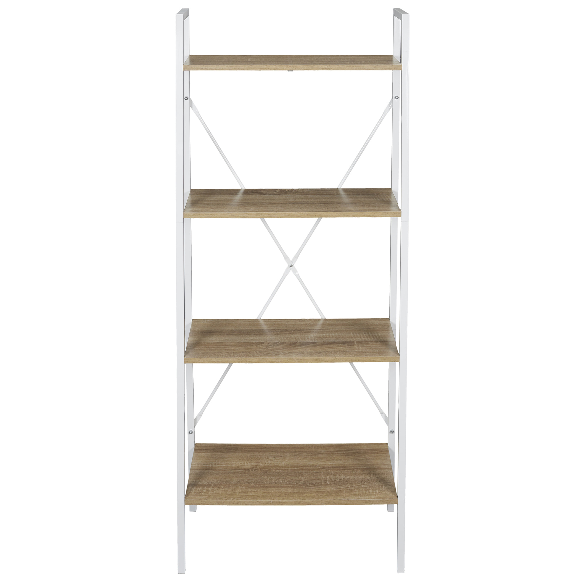 Etagere Bois Et Metal Blanc 148x60x325cm