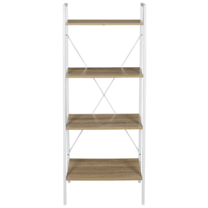Etagere Bois Et Metal Blanc 148x60x325cm