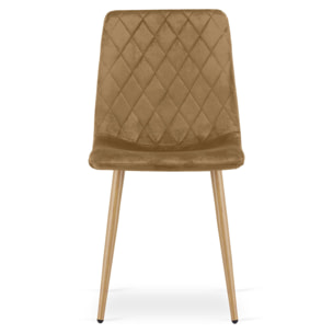 Set di 2 sedie Turin in velluto marrone e gambe effetto legno
