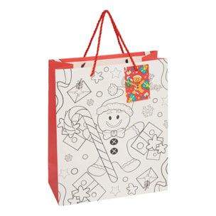 Sac à colorier de Noël renne Ginger moyen modèle