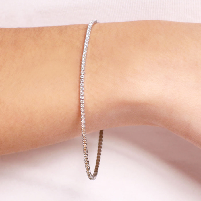 Bracciale Tennis con Cubic Zirconia Marroni 1.5mm