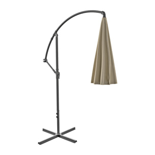 Stadia - Ombrellone da giardino decentrato ø 300 cm con palo in acciaio H250 cm beige
