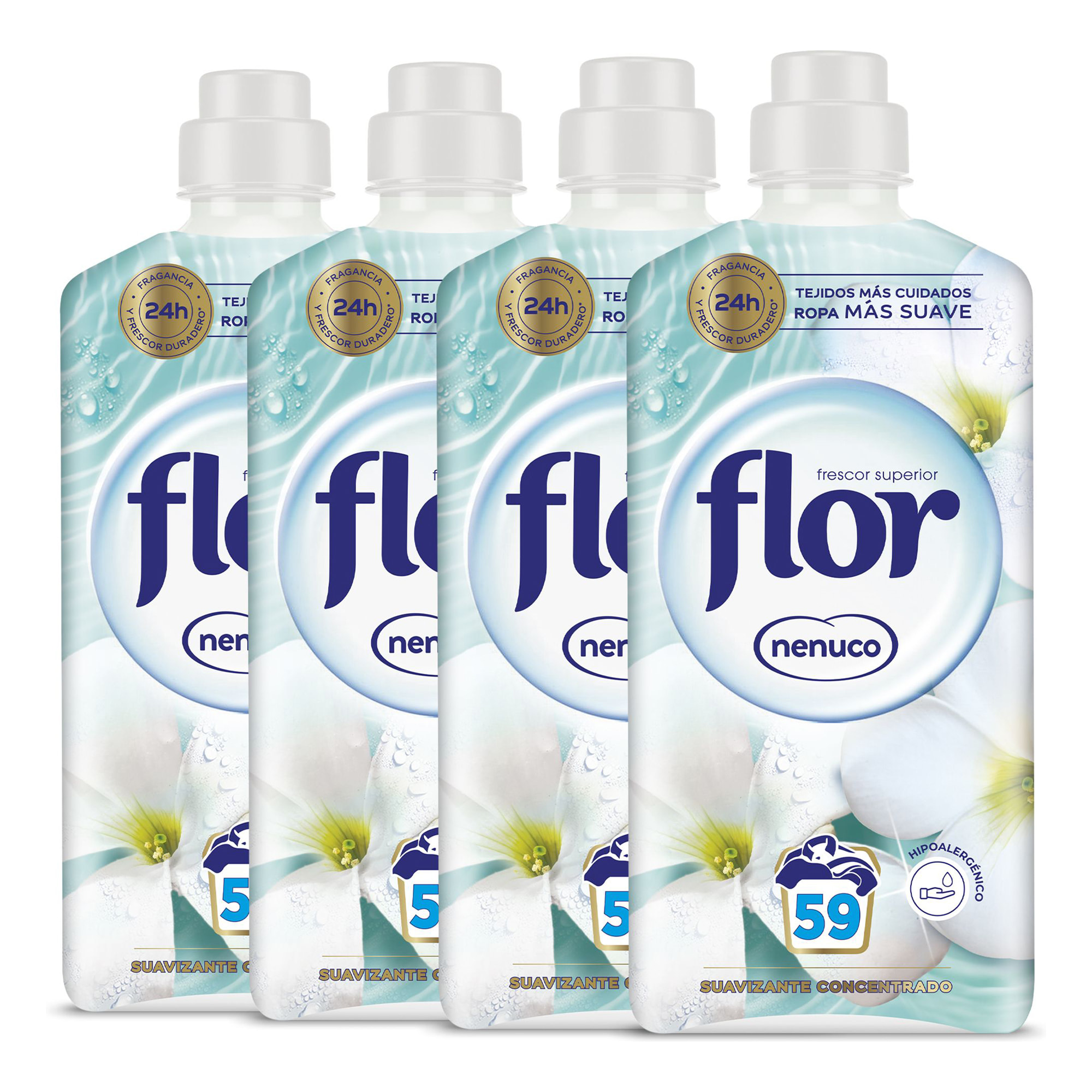 Flor Nenuco Suavizante Concentrado para la ropa 236 lavados (4botellas x 59 dosis)