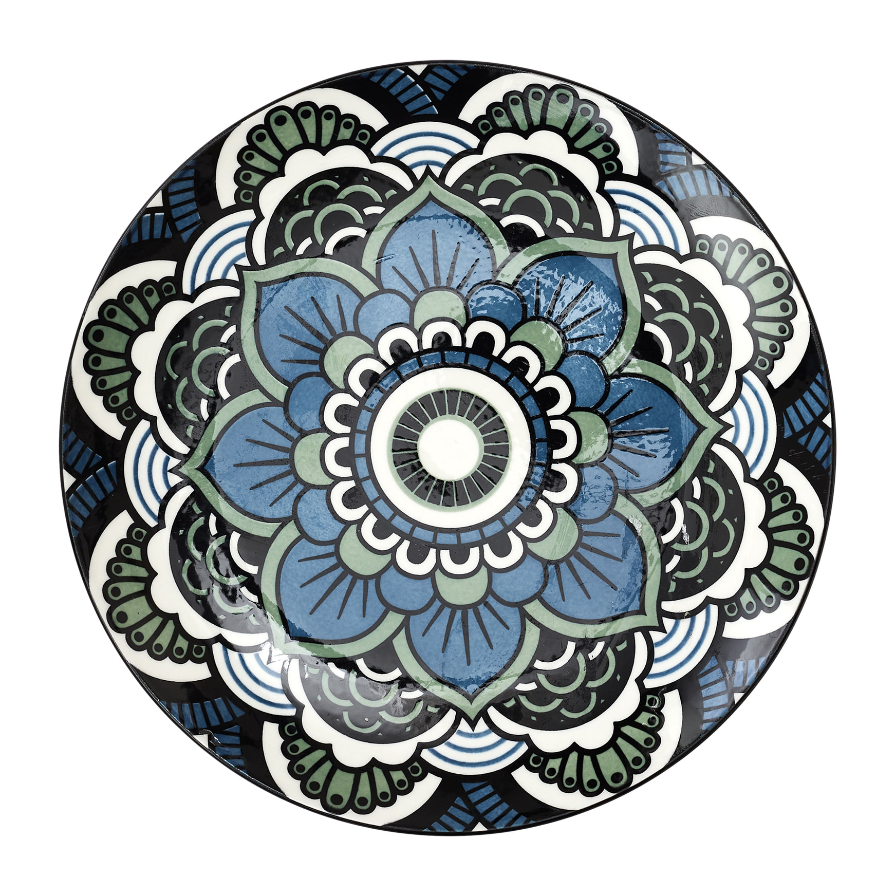 Assiette Mandala Bleu D19cm
