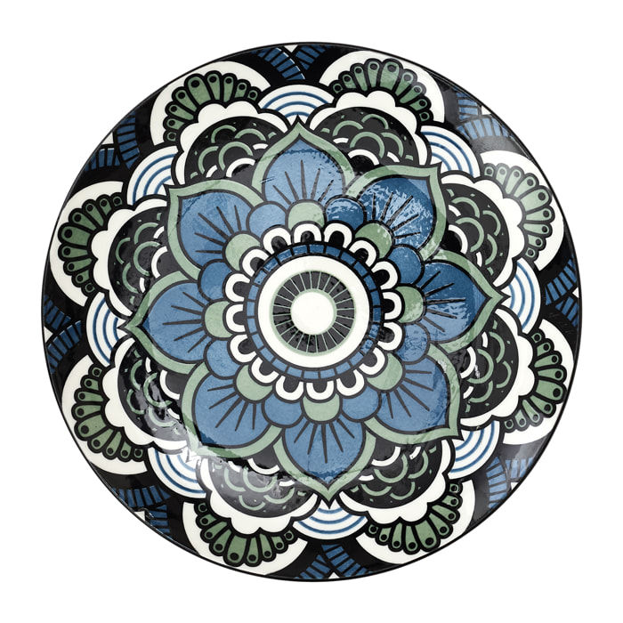 Assiette Mandala Bleu D19cm