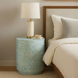 Table d'appoint en coquille de capiz bleu SOLNA