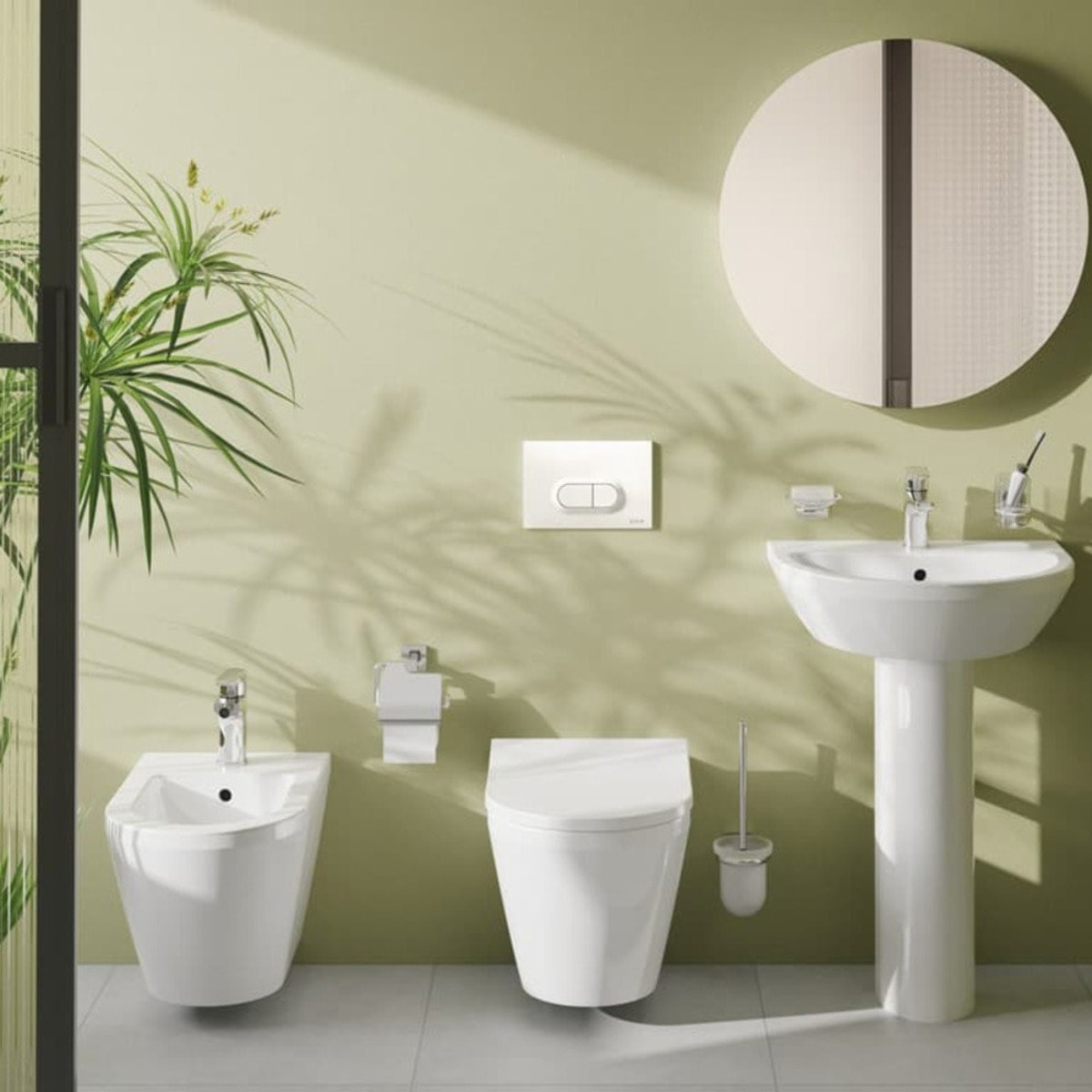 Vitra Integra bidet suspendu 35,5x54 cm + trop-plein + Swiss Aqua Technologies Project mitigeur monocommande (7042-0288SATBS235)