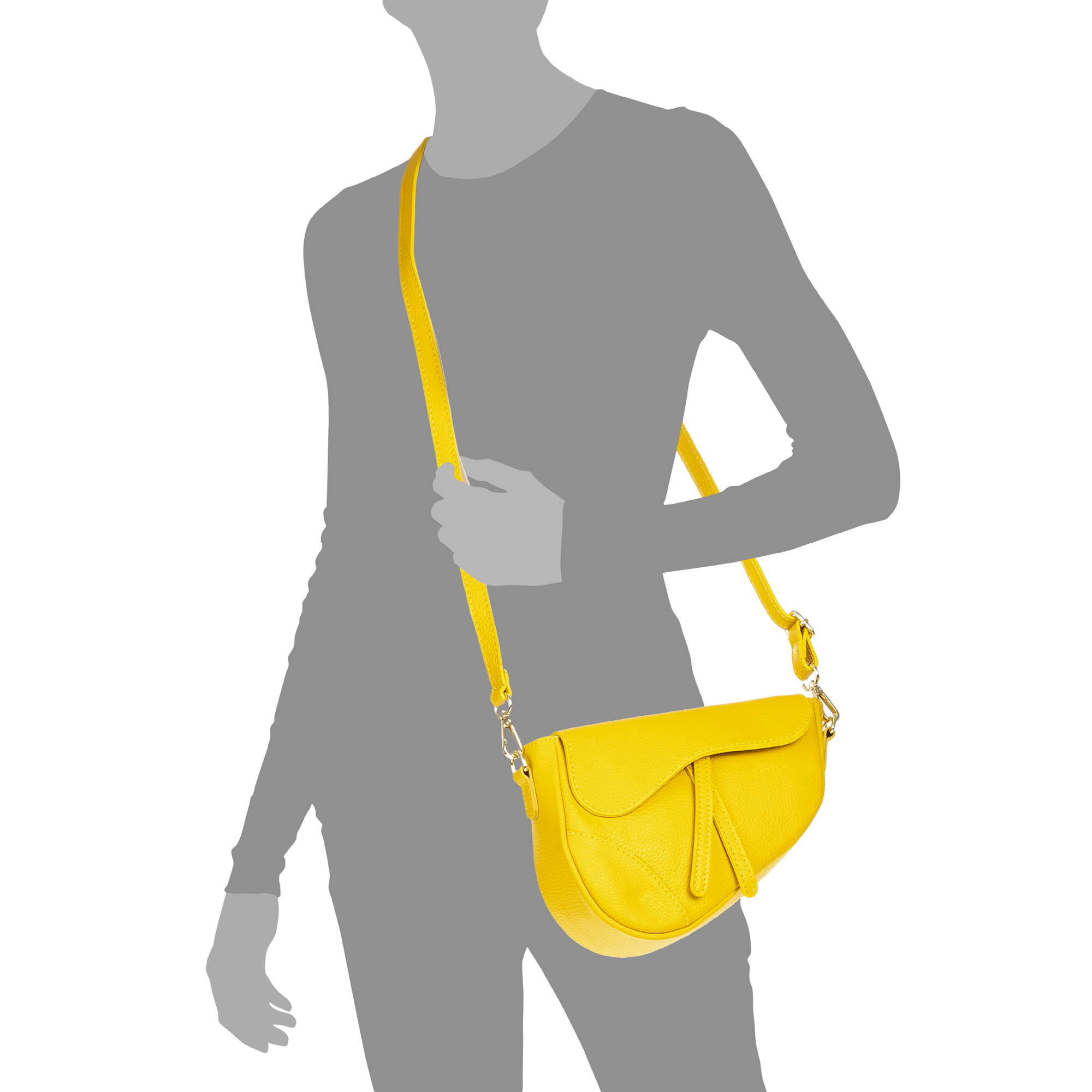 FIRENZE ARTEGIANI Borsa a Spalla da Donna Susanna. Vera Pelle Dollaro Made in Italy 22x7x17 Cm. Colore giallo