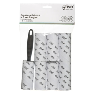 Brosse à vêtements 6 recharges gris