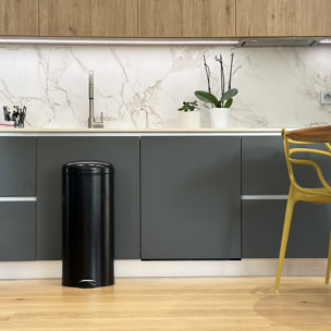 Poubelle à pédale inox URBAN noir 30L