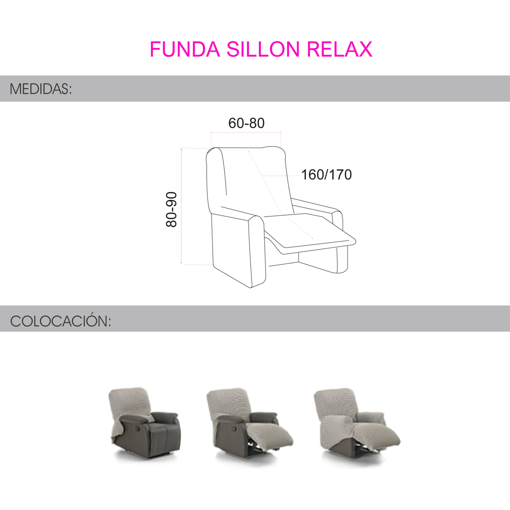 Funda de sillón relax elástica INKA