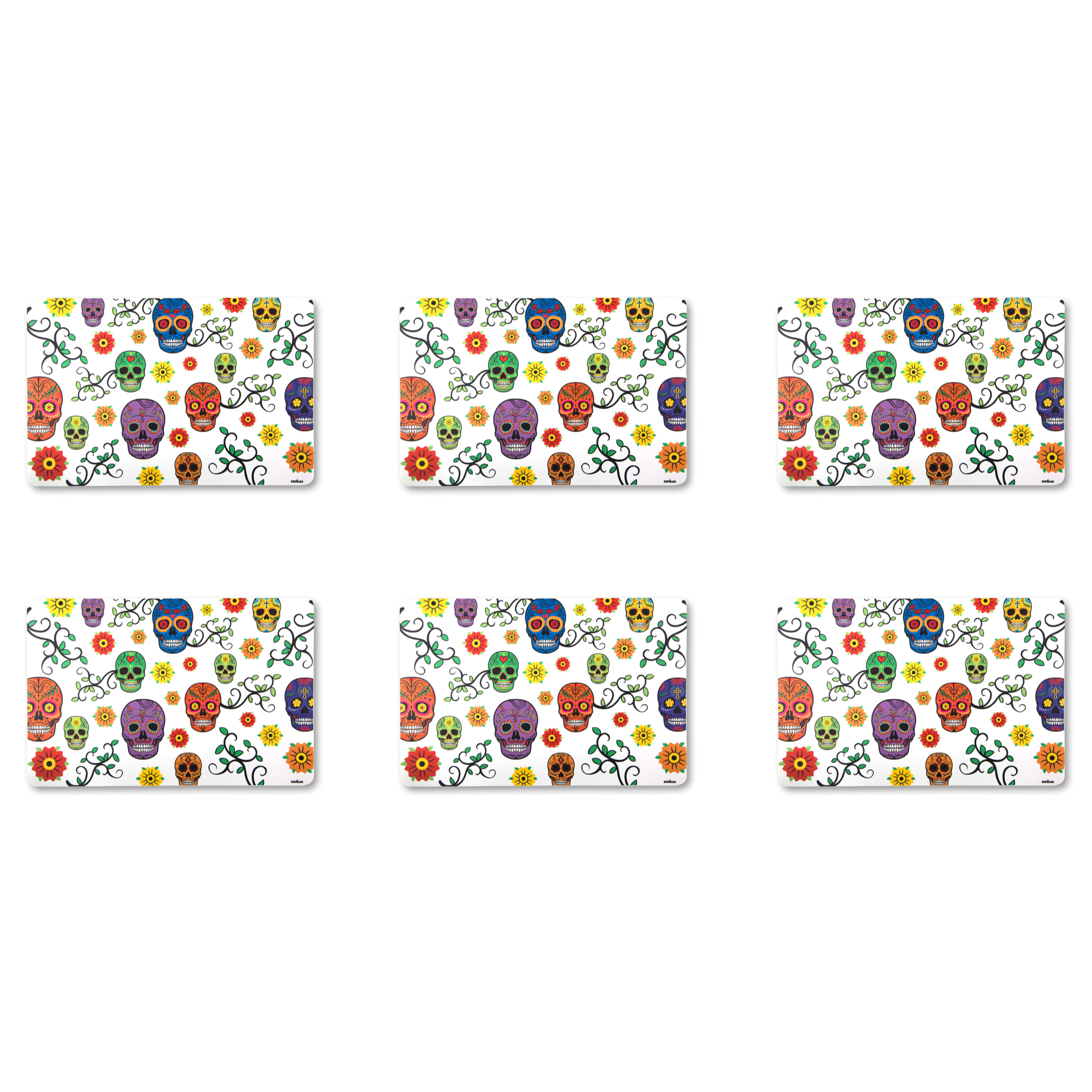 Set de 6 sets de table rectangulaires Excelsa – Calavera, Polypropylène Multicolore