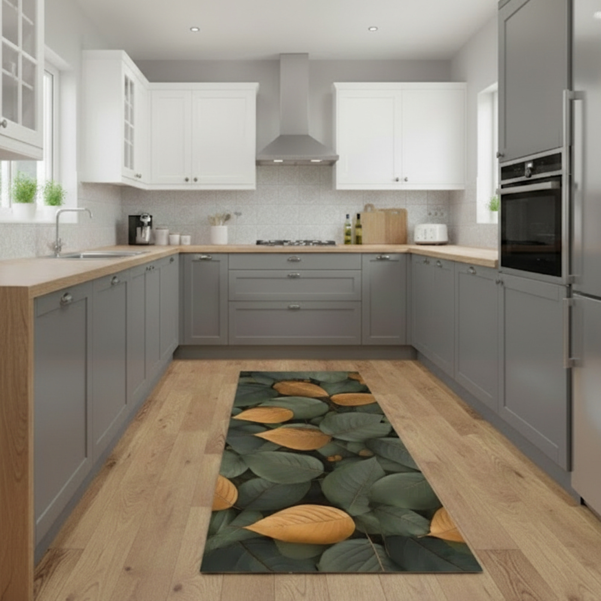 CASSESE HOME Passatoia/Tappeto Bordato in Poliestere con Retro Antiscivolo in PVC Made in Italy_Dec.1150