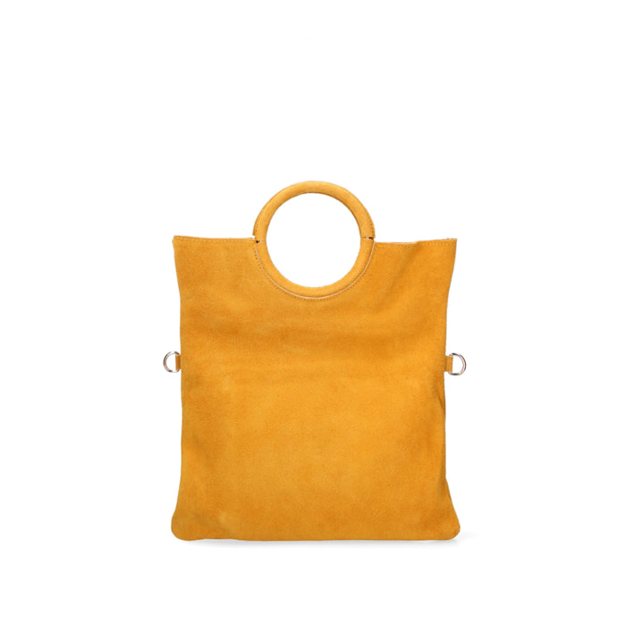 Borsa a mano da donna Made in Italy - Modello Zelia - Pelle scamosciata - 29.0 x 30.0 x 1.0 cm