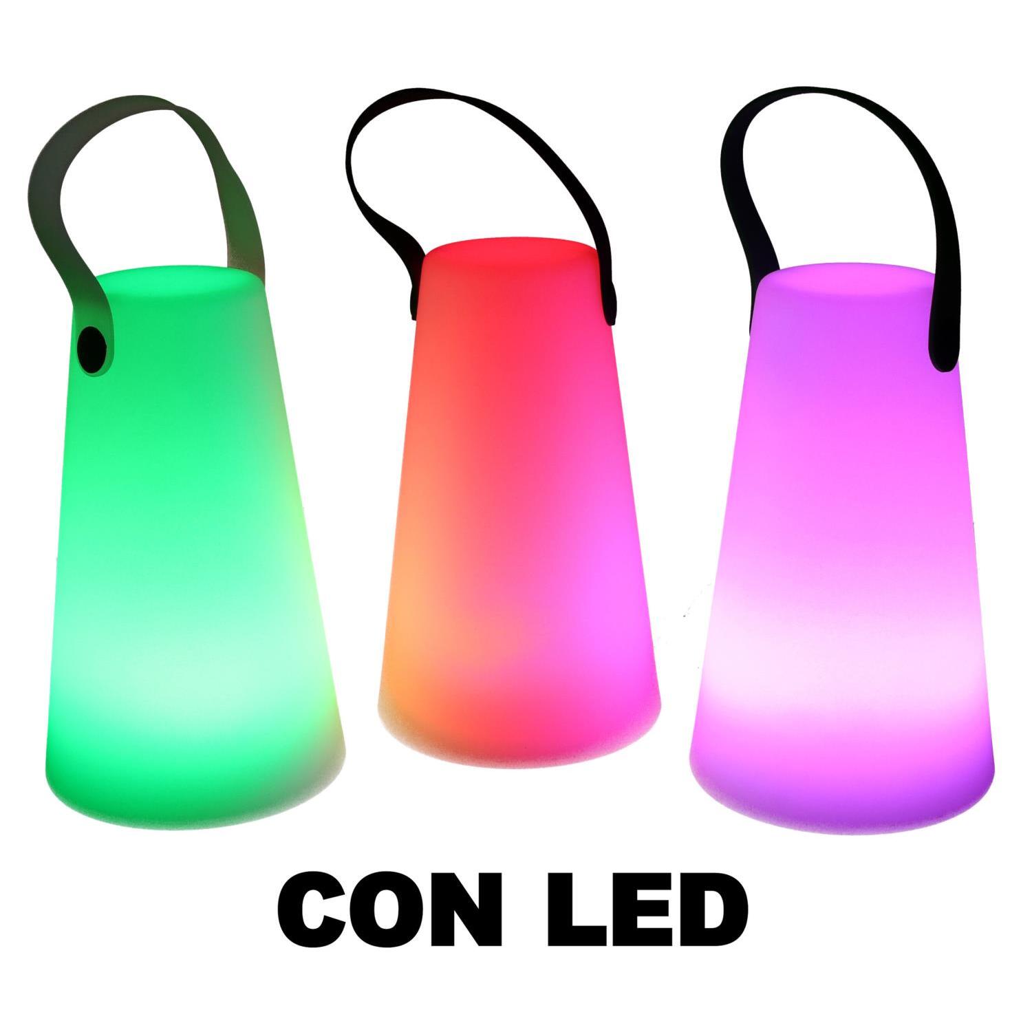 Lampada led in plastica ricaricabile multicolor tondo cmø12h20