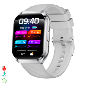 Smartwatch QS66. Schermo da 1,83" con batteria a lunga durata. Chiamate Bluetooth, assistente vocale, monitoraggio della salute e modalità sportive multiple.