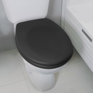 Abattant wc Thermo Dur NEELA Noir mat - Charnières ABS Chromé Spirella