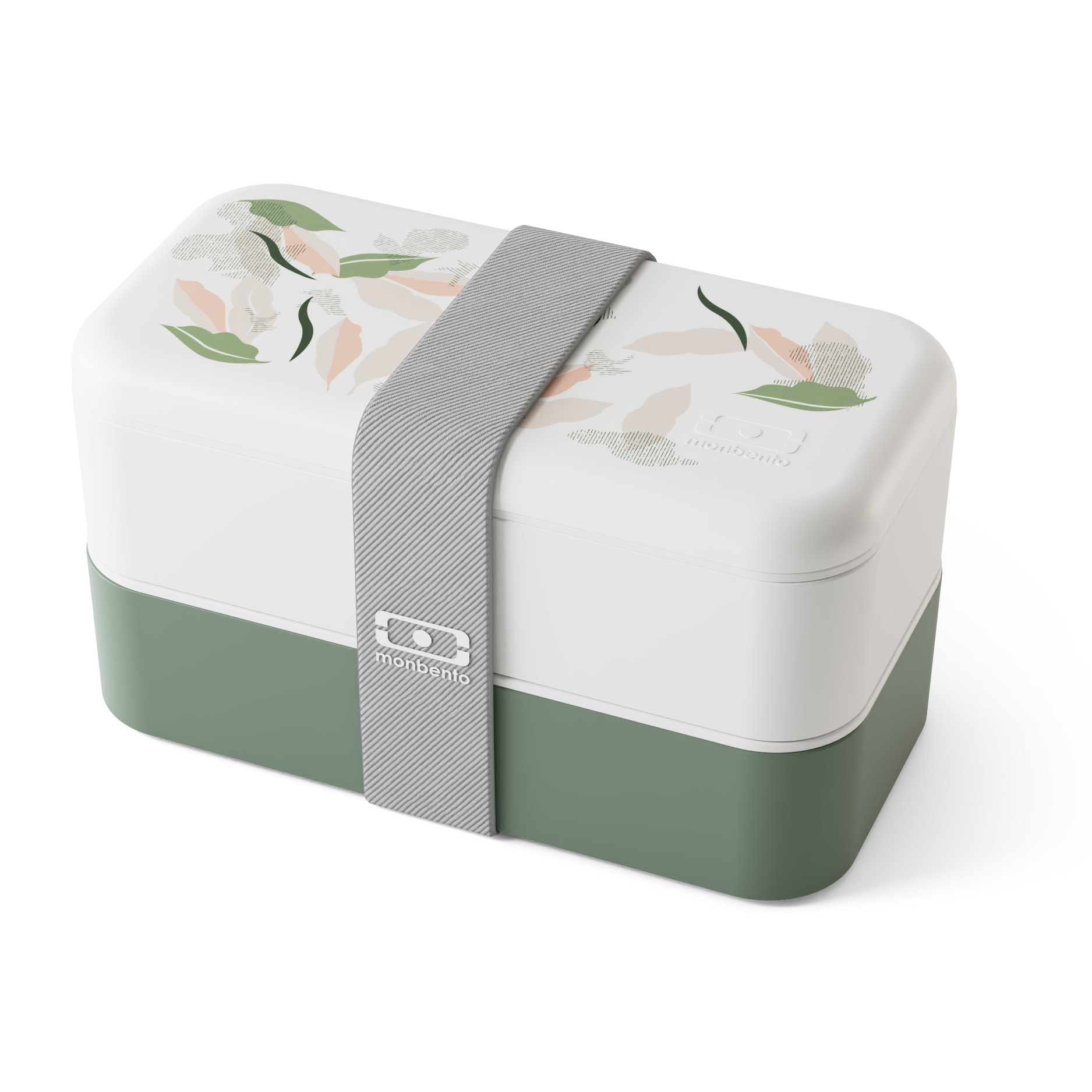 Lunch box 2 compartiments Original 1L Made in France Vert Leaves
