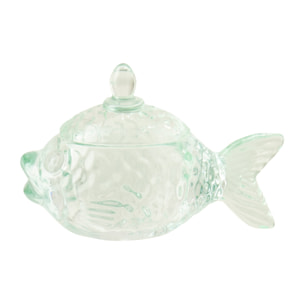 J-Line Pot à Provision Poisson - verre - vert menthe